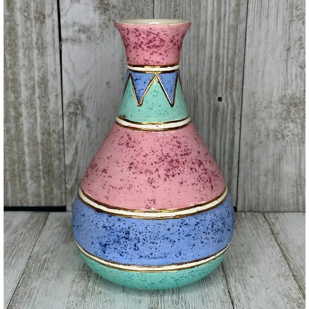 Vintage KOPA Style Native American Pottery Aztec Pastel Vase